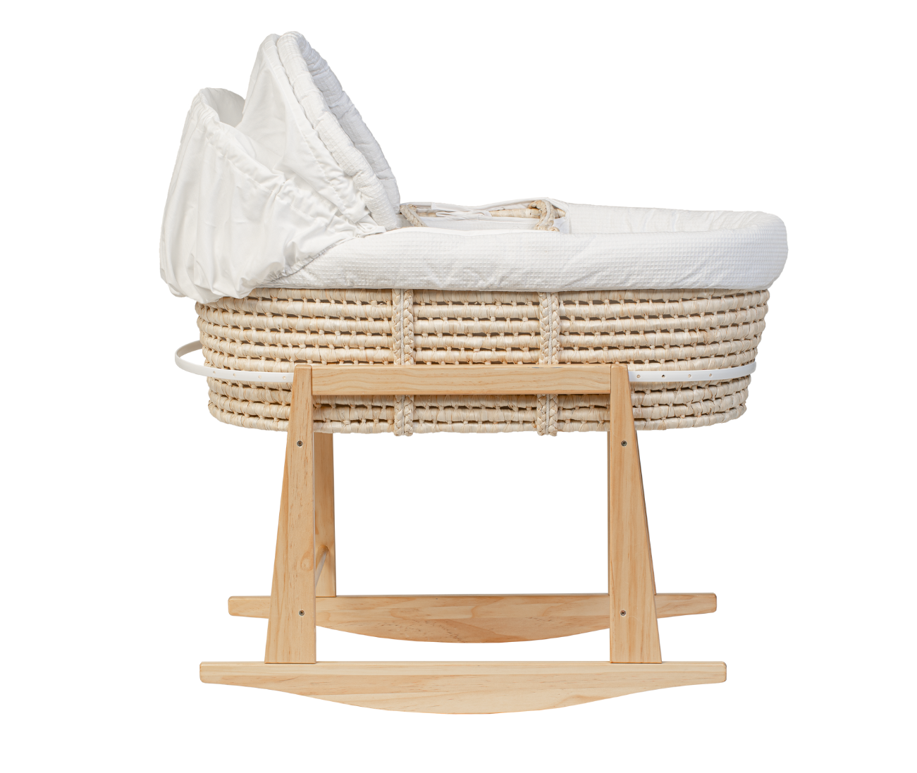 moKee Classic Wicker Moses Basket with Rocking Stand