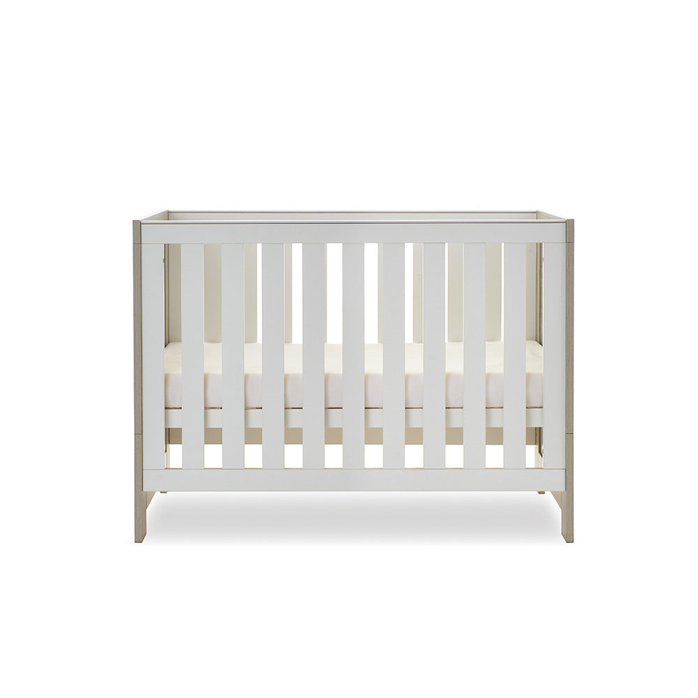 Obaby Nika Mini Cot Bed - Grey wash/ White