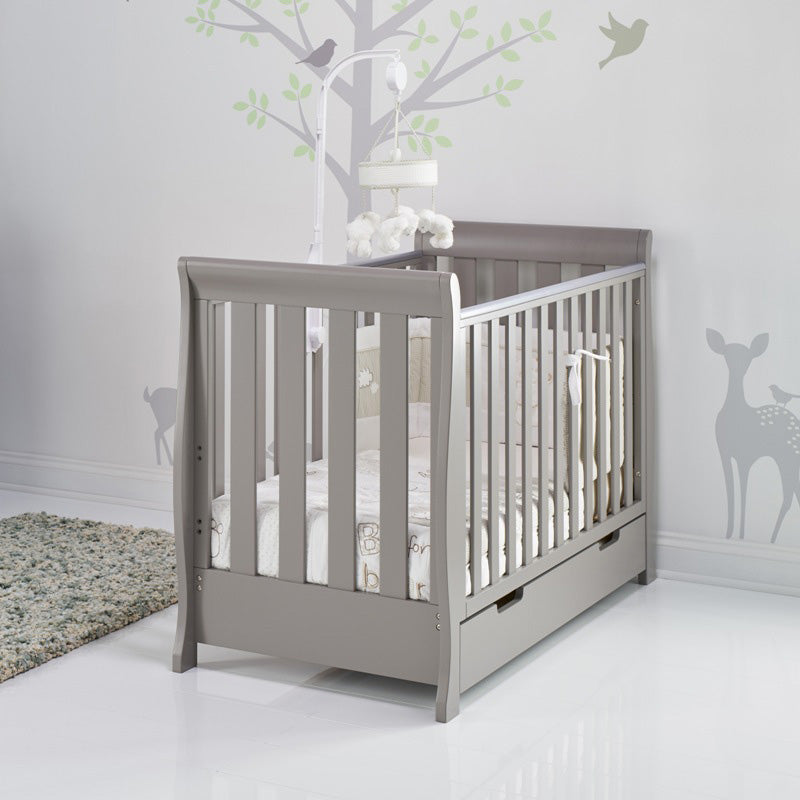 Obaby Stamford Mini Sleigh Cot Bed - Warm Grey