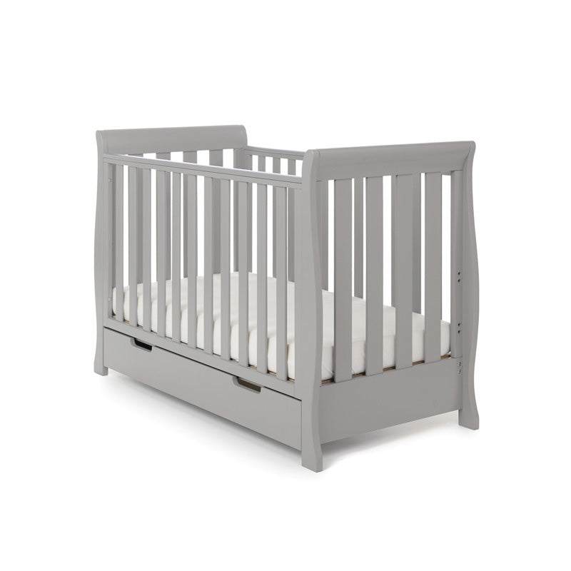 Obaby Stamford Mini Sleigh Cot Bed - Warm Grey