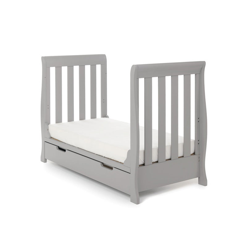 Obaby Stamford Mini Sleigh Cot Bed - Warm Grey