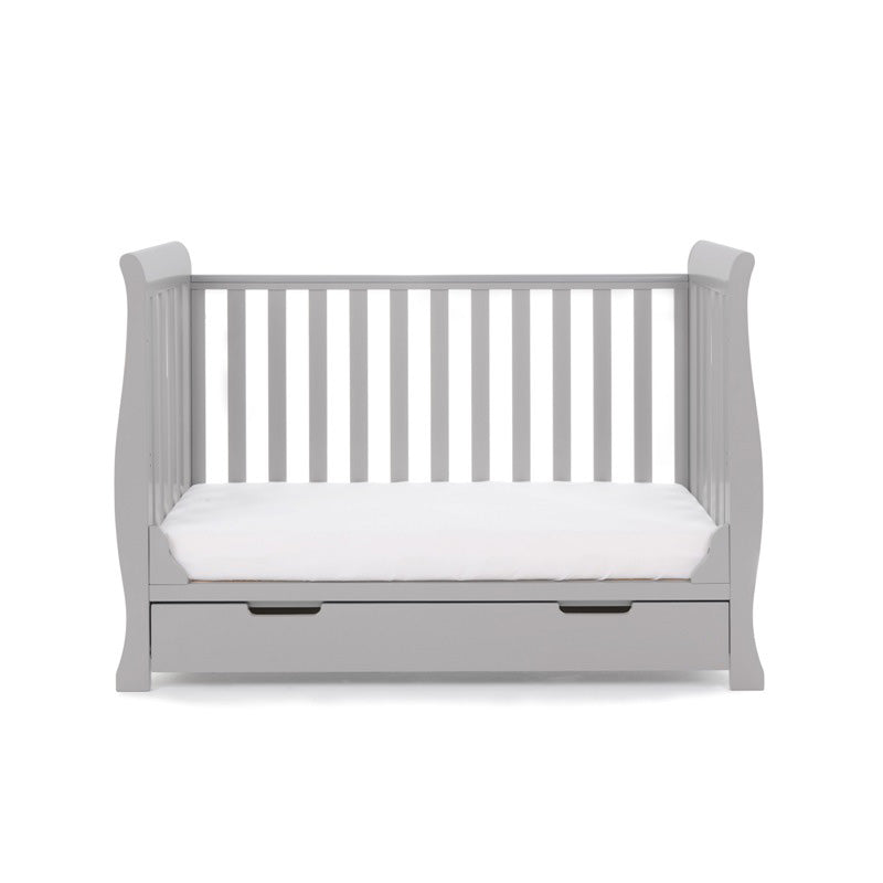 Obaby Stamford Mini Sleigh Cot Bed - Warm Grey