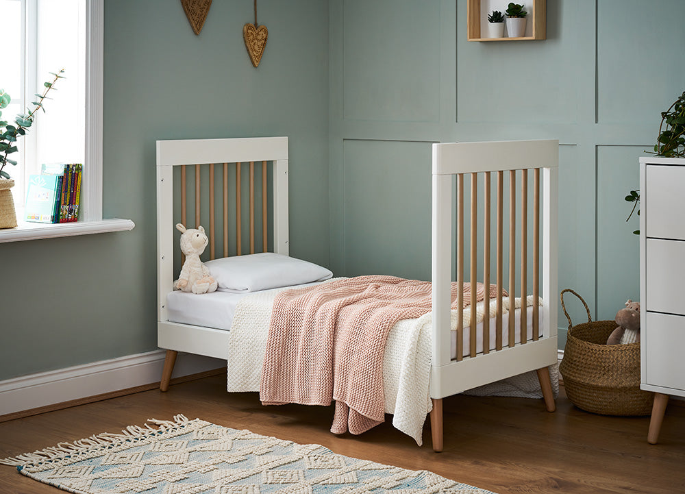 Obaby Maya Mini Cot Bed - White with Natural