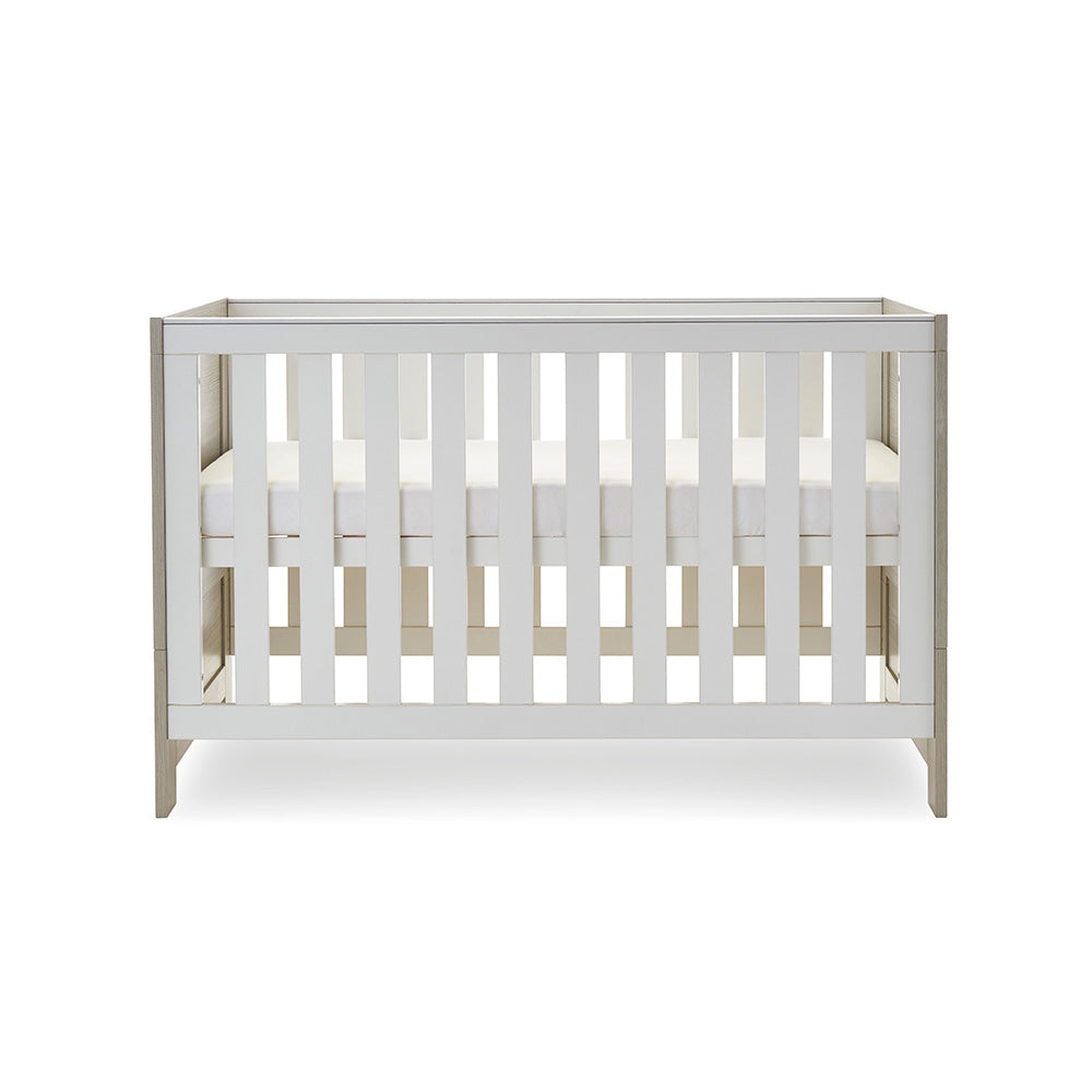 Obaby Nika Cot Bed - Grey Wash/ White