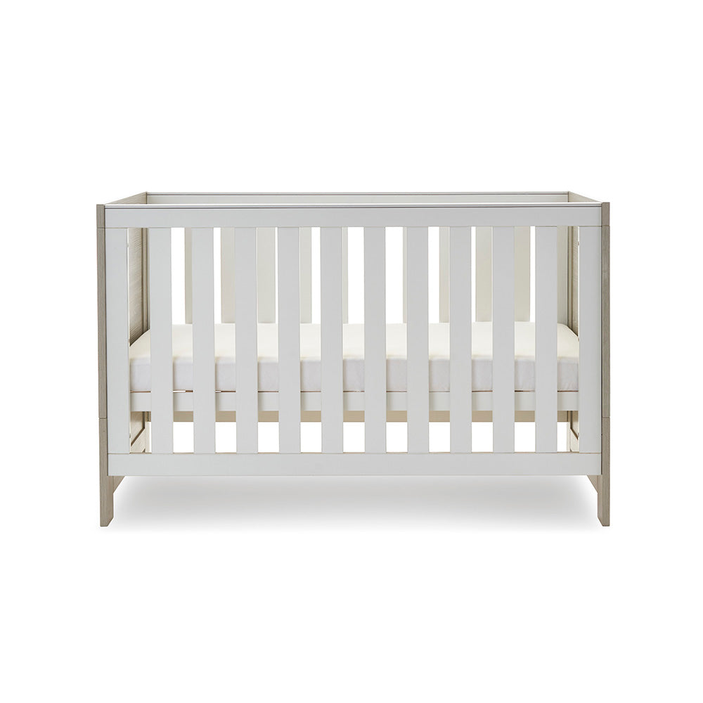 Obaby Nika Cot Bed - Grey Wash/ White