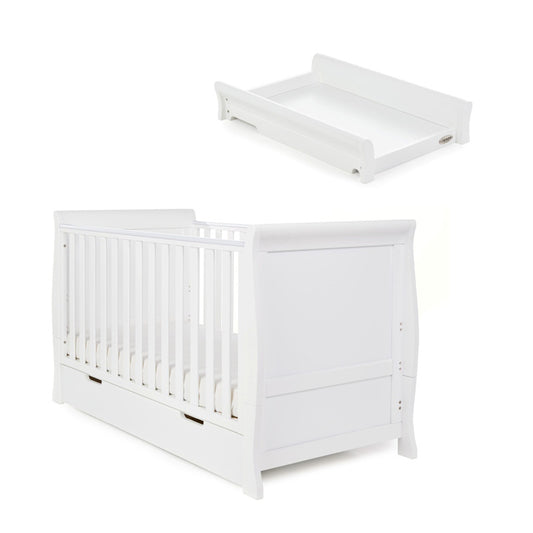 Obaby Stamford Classic Sleigh Cot Bed & Cot Top Changer