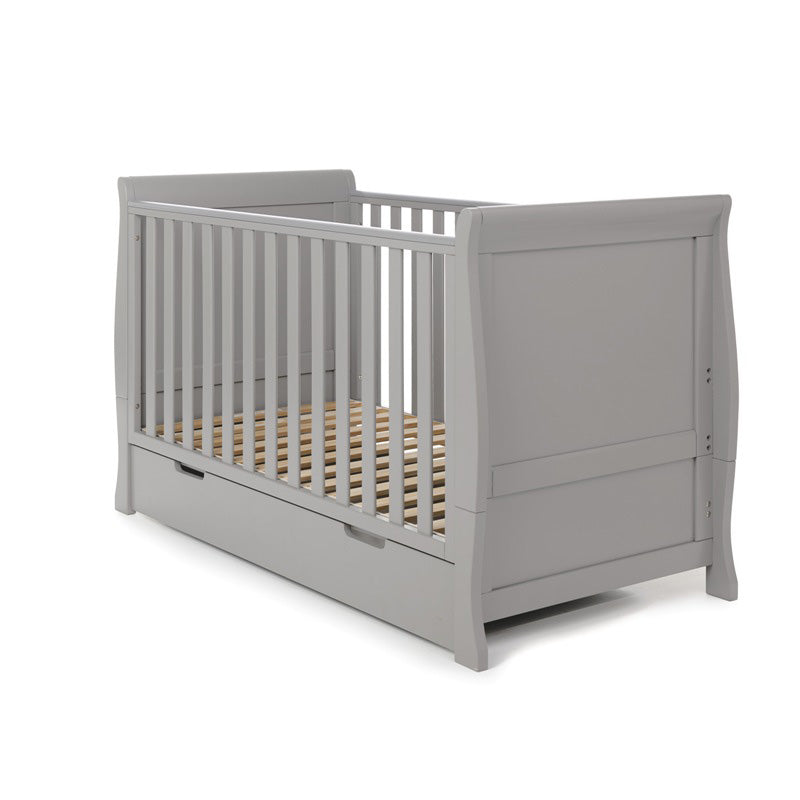 Obaby Stamford Classic Sleigh Cot Bed - Warm Grey