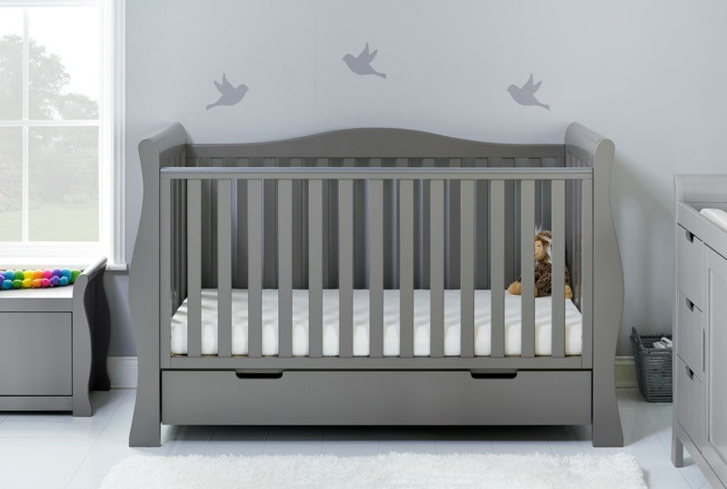 Obaby Stamford Luxe Sleigh Cot Bed - White