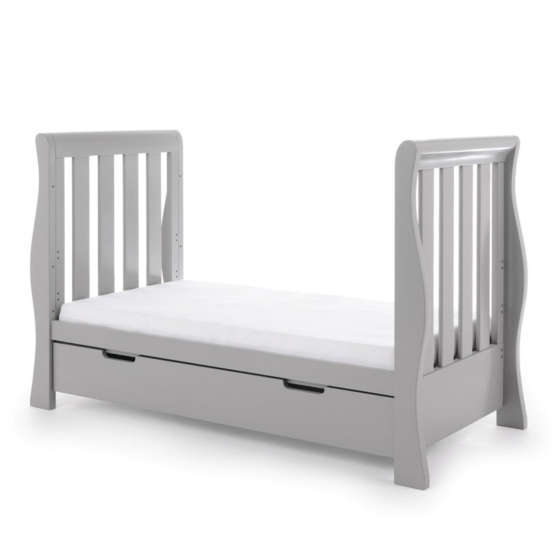 Obaby Stamford Luxe Sleigh Cot Bed - Warm Grey