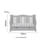 Obaby Stamford Luxe Sleigh Cot Bed - Warm Grey