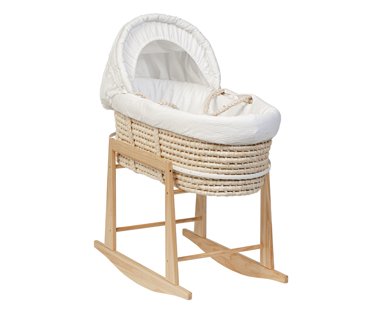 moKee Classic Wicker Moses Basket with Rocking Stand