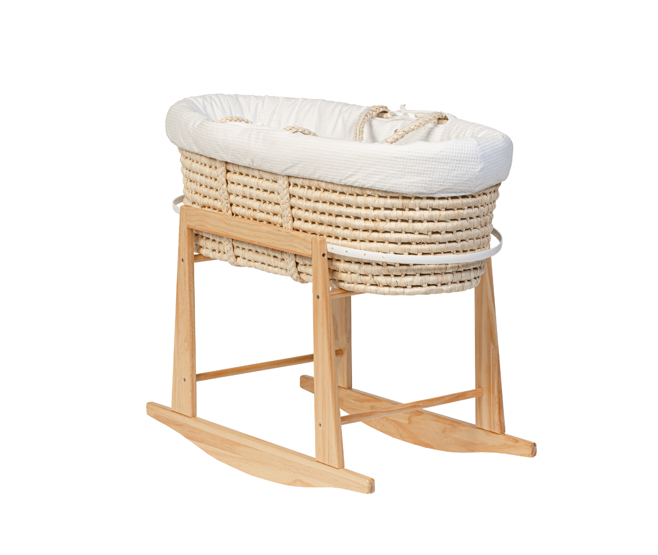 moKee Classic Wicker Moses Basket with Rocking Stand