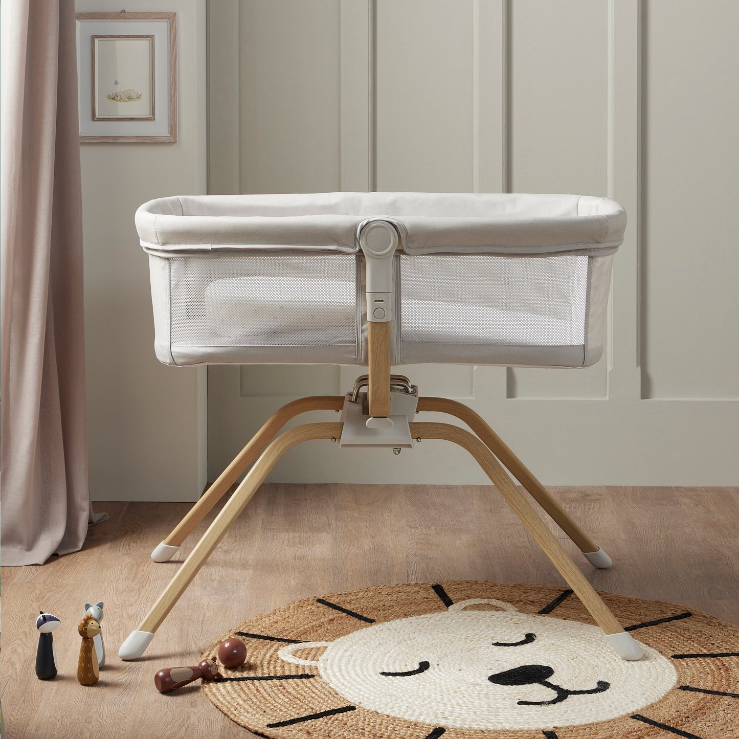 Babymore Air Motion Gliding Crib - Cream