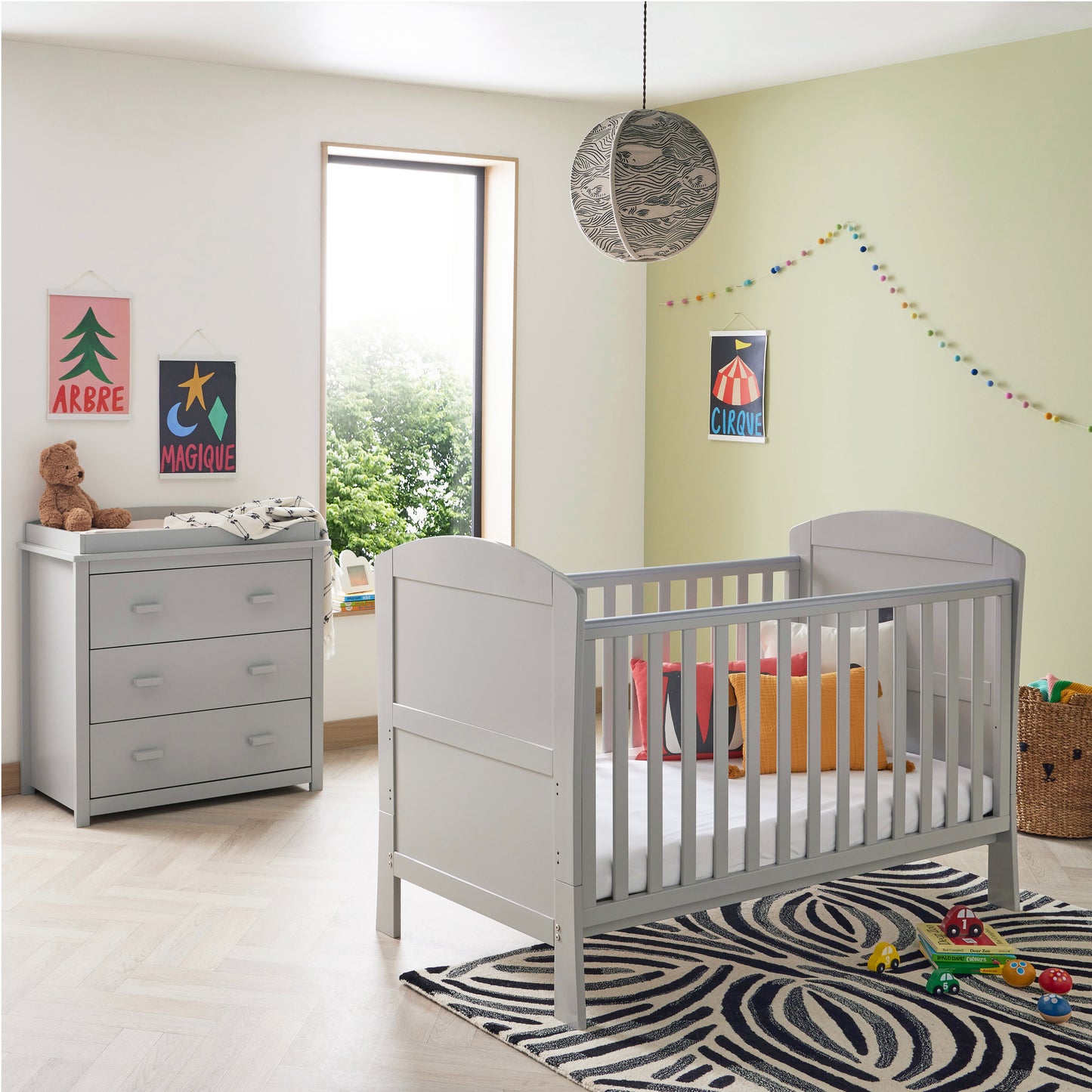 Babymore Aston 2 Piece Nursery Room Set - White