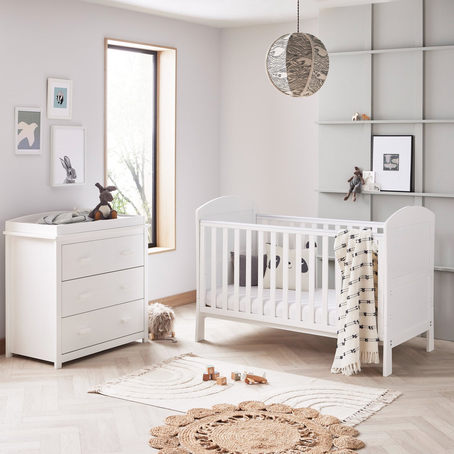 Babymore Aston 2 Piece Nursery Room Set - Grey