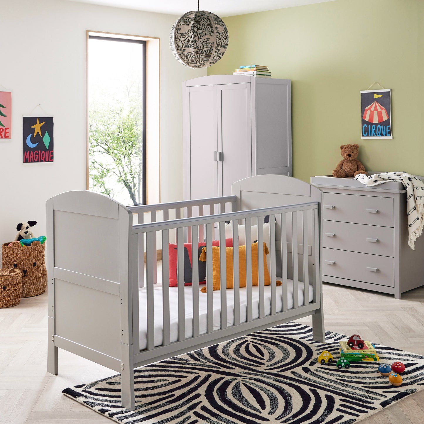 Babymore Aston 3 Piece Nursery Room Set - White