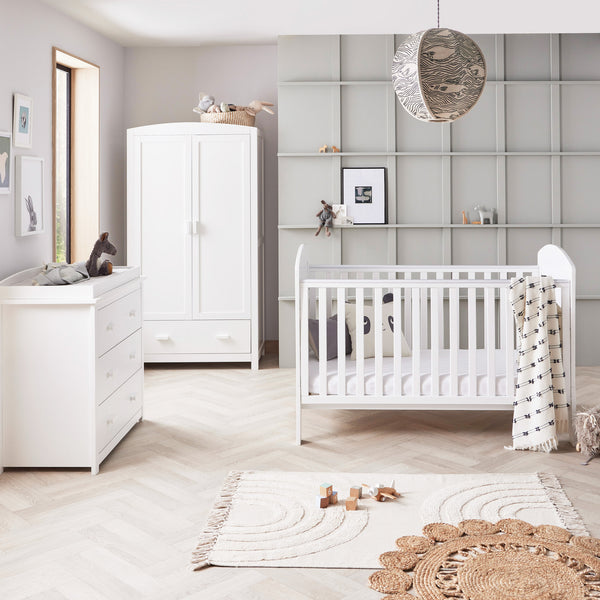 Babymore Aston 3 Piece Nursery Room Set - White