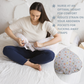 Minicamp Nursing and Pregnancy Pillow in C-Shape With Organic Cover and Natural Kapok Filling in Milk White