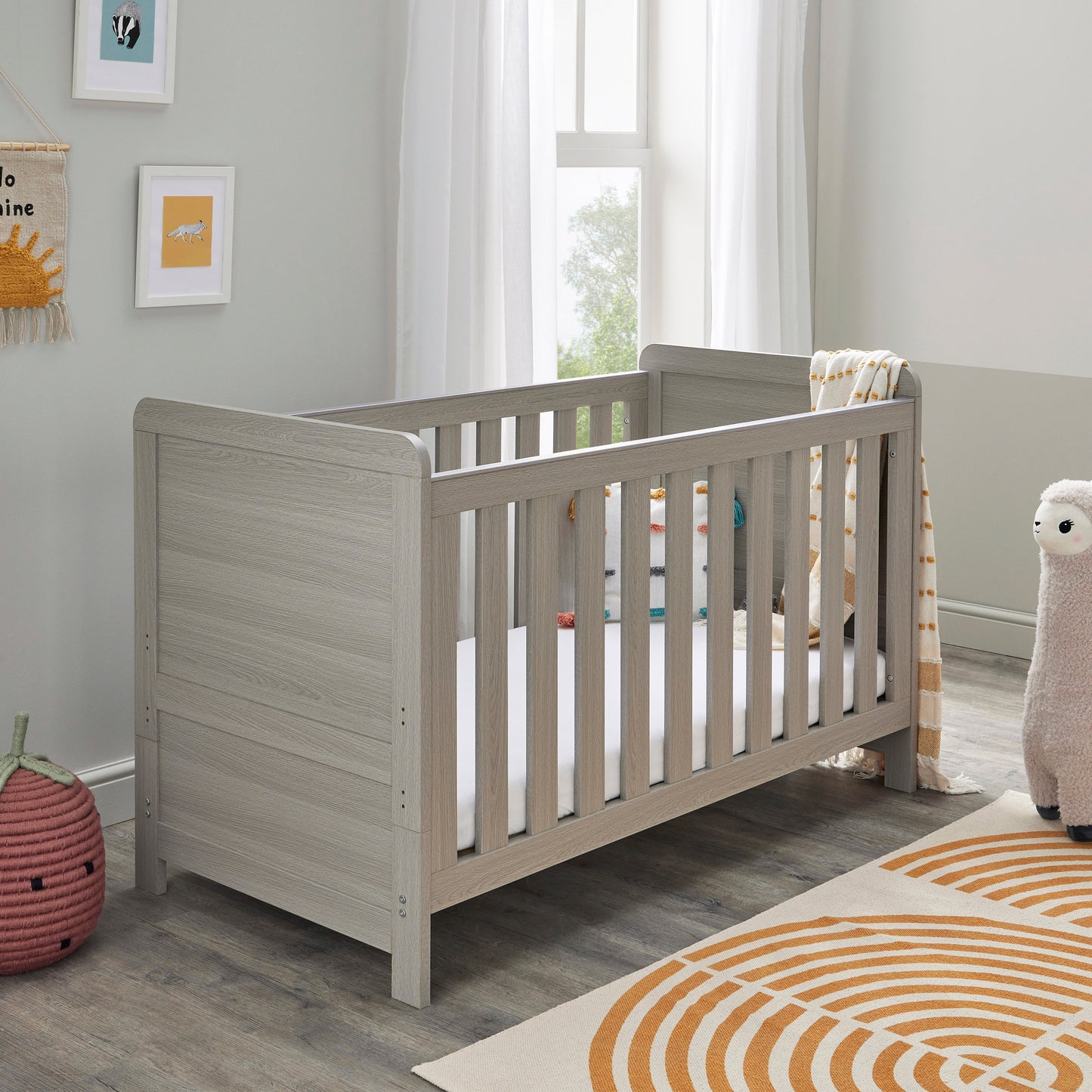 Babymore Caro Cot Bed - Grey Wash