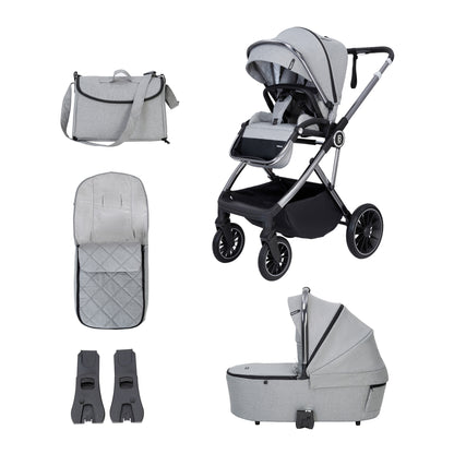 Babymore Chia Pram Pushchair - Pearl Grey