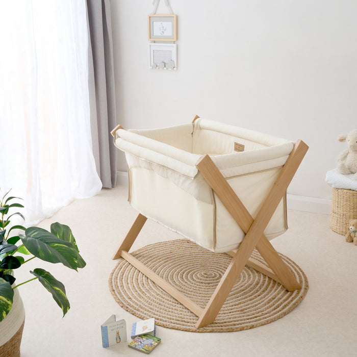 Clair De Lune Organic Folding Crib - White