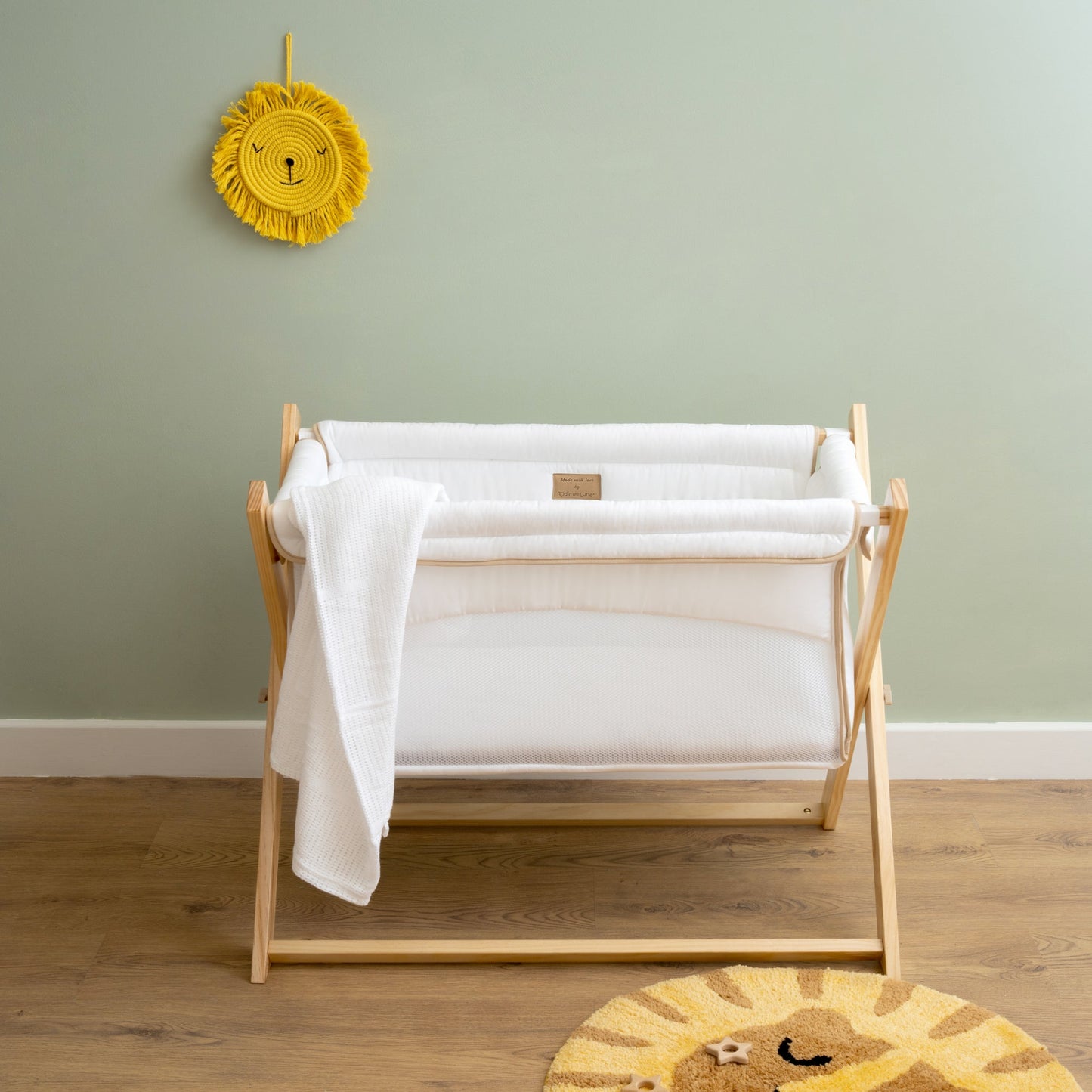 Clair De Lune Organic Folding Crib - Sage