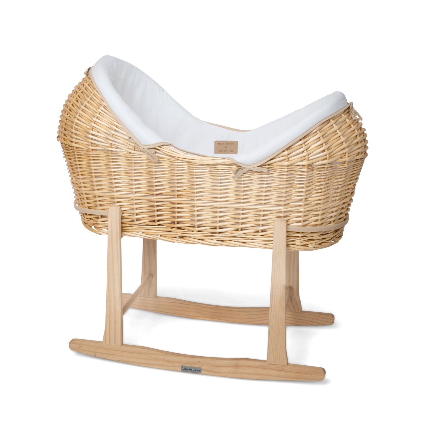 Clair de Lune Organic Noah Pod® With Natural Rocking Stand - White