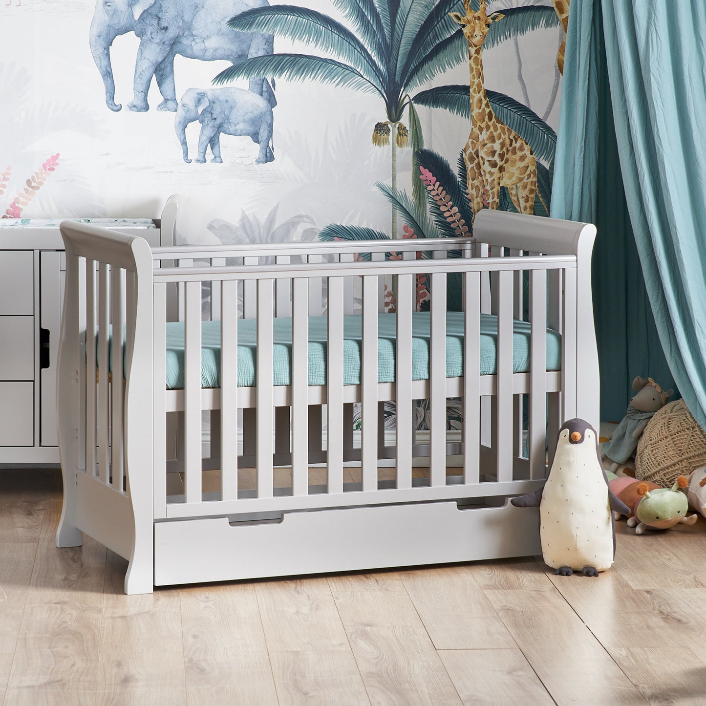 Obaby Stamford Mini Sleigh Cot Bed - White