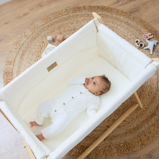 Clair De Lune Organic Folding Crib - White