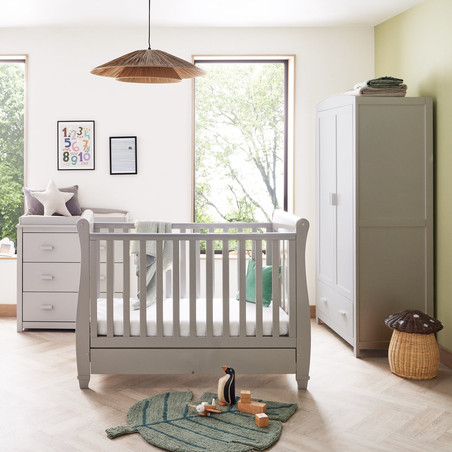 Babymore Eva 3 Piece Nursery Room Set - White