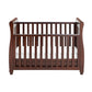 Babymore Eva Sleigh Cot Bed Drop Side with Drawer - Brown