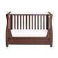 Babymore Eva Sleigh Cot Bed Drop Side with Drawer - Brown