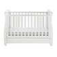 Babymore Eva Sleigh Cot Bed Drop Side with Drawer - White