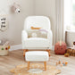 Babymore Freya Nursing Chair & Stool - Off White Boucle