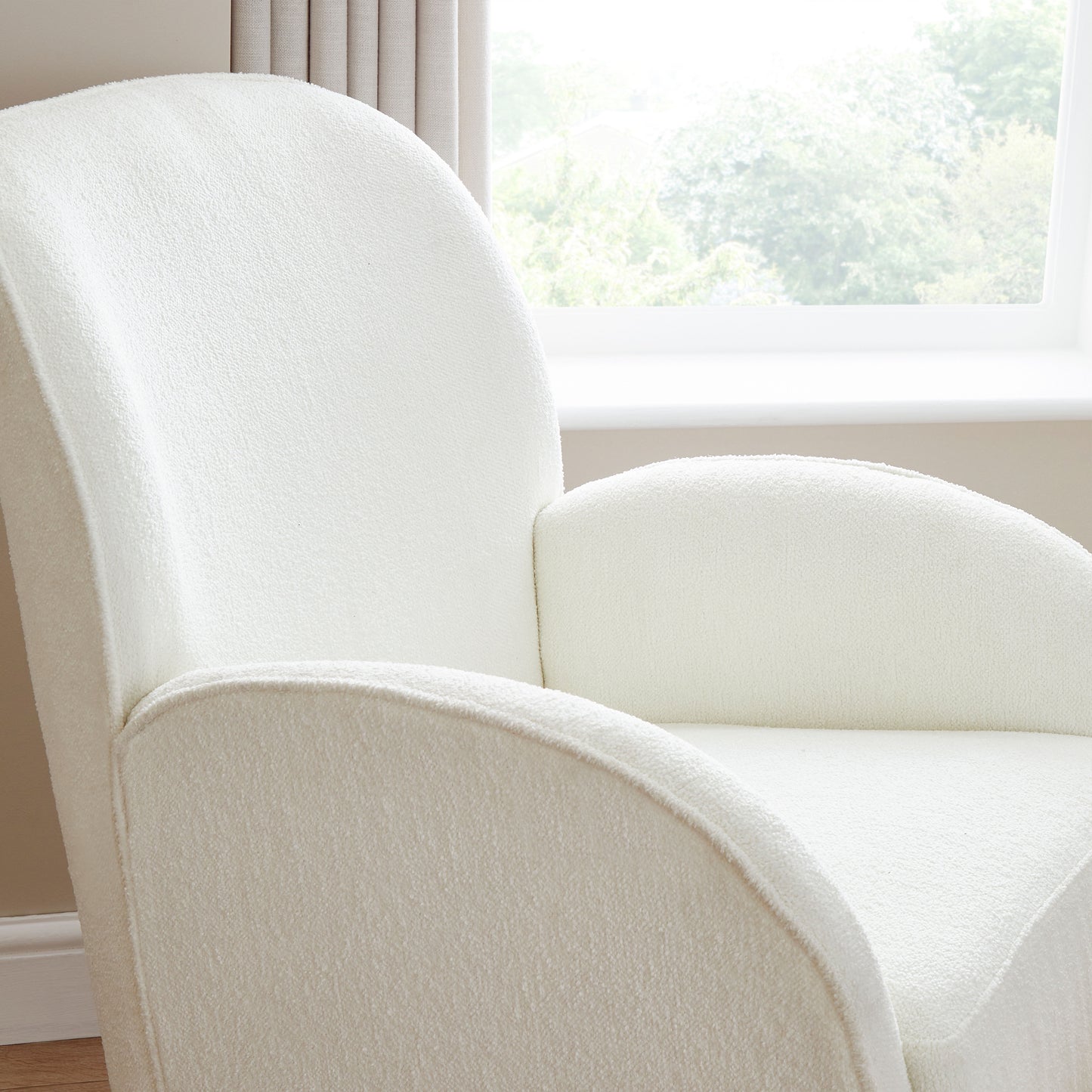 Babymore Freya Nursing Chair & Stool - Off White Boucle