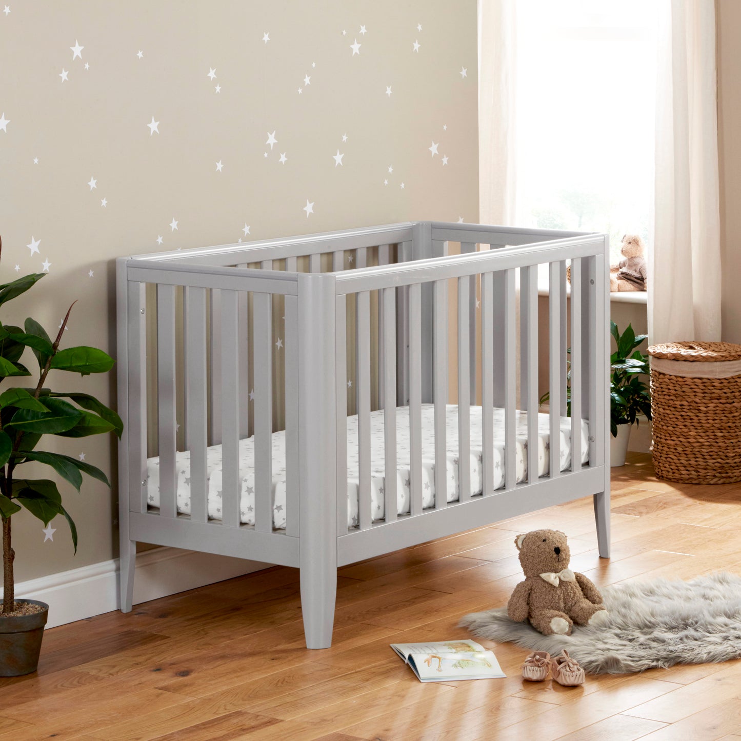 Babymore Iris Cot Bed - Grey