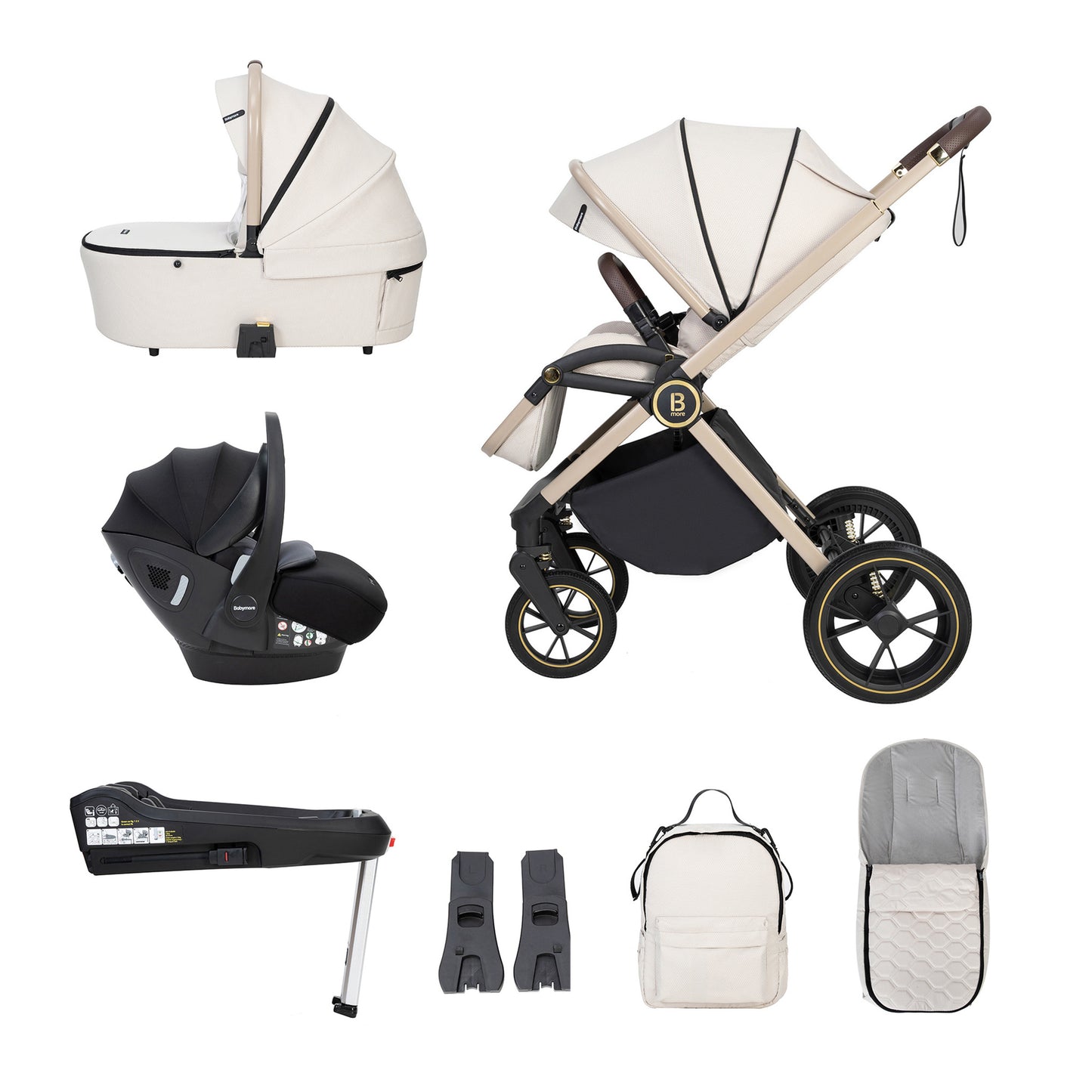 Babymore Kai Pram Pushchair - Sandstone