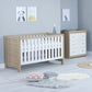 Babymore Luno 2 Piece Nursery Room Set - Oak White