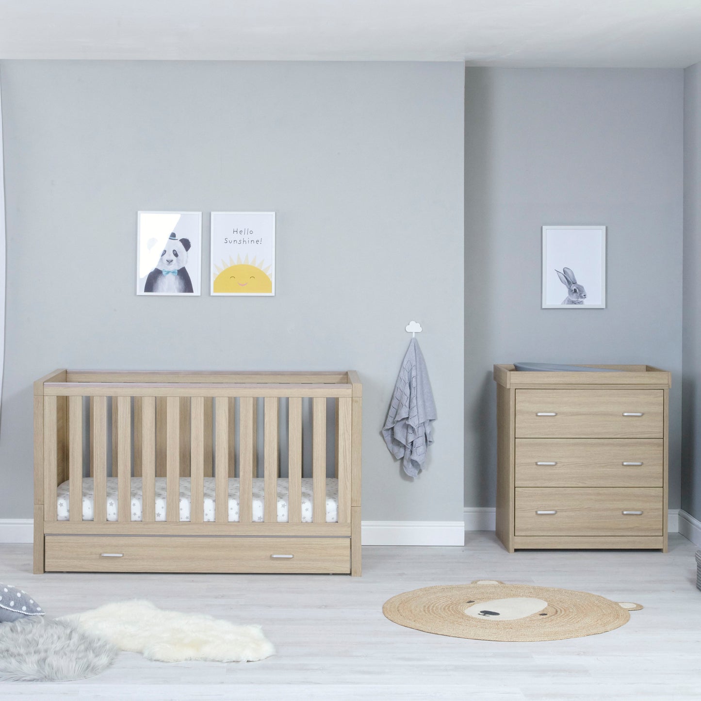 Babymore Luno 2 Piece Nursery Room Set with Drawer