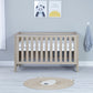 Babymore Luno Cot Bed - White Oak