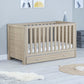 Babymore Luno Cot Bed - White Oak