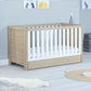 Babymore Luno Cot Bed - White Oak