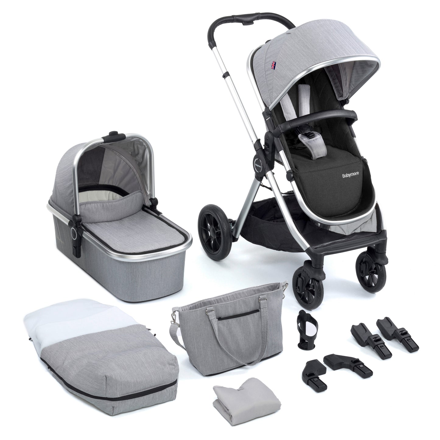 Babymore Memore V2 Pram Pushchair 11 Piece