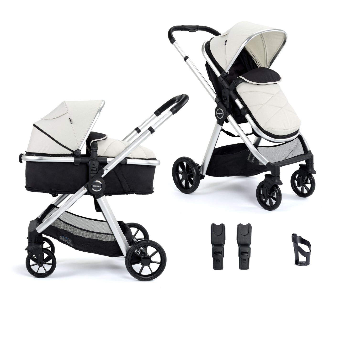 Babymore Mimi Pram Pushchair - Silver