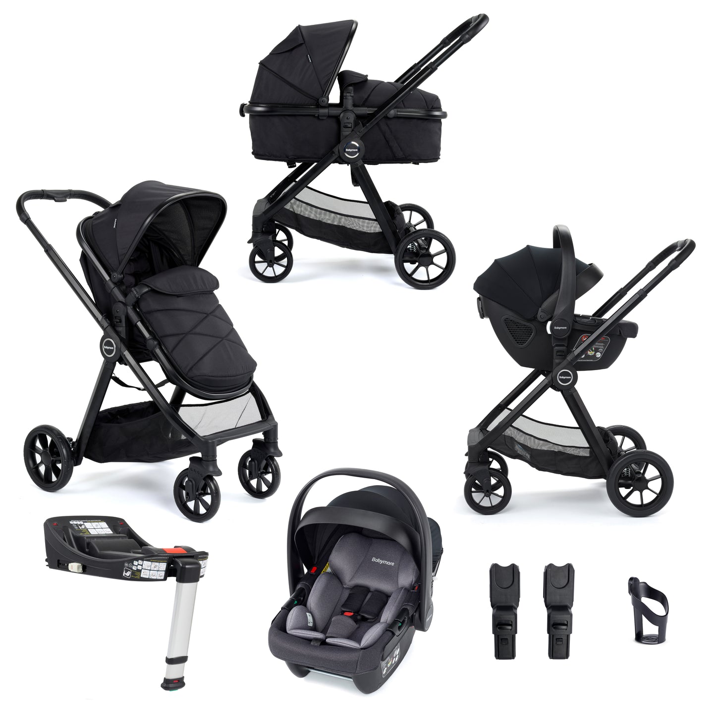 Babymore Mimi Pram Pushchair - Black