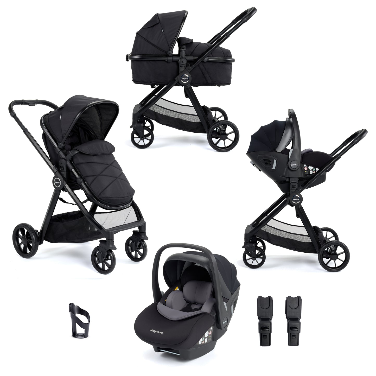 Babymore Mimi Pram Pushchair - Black