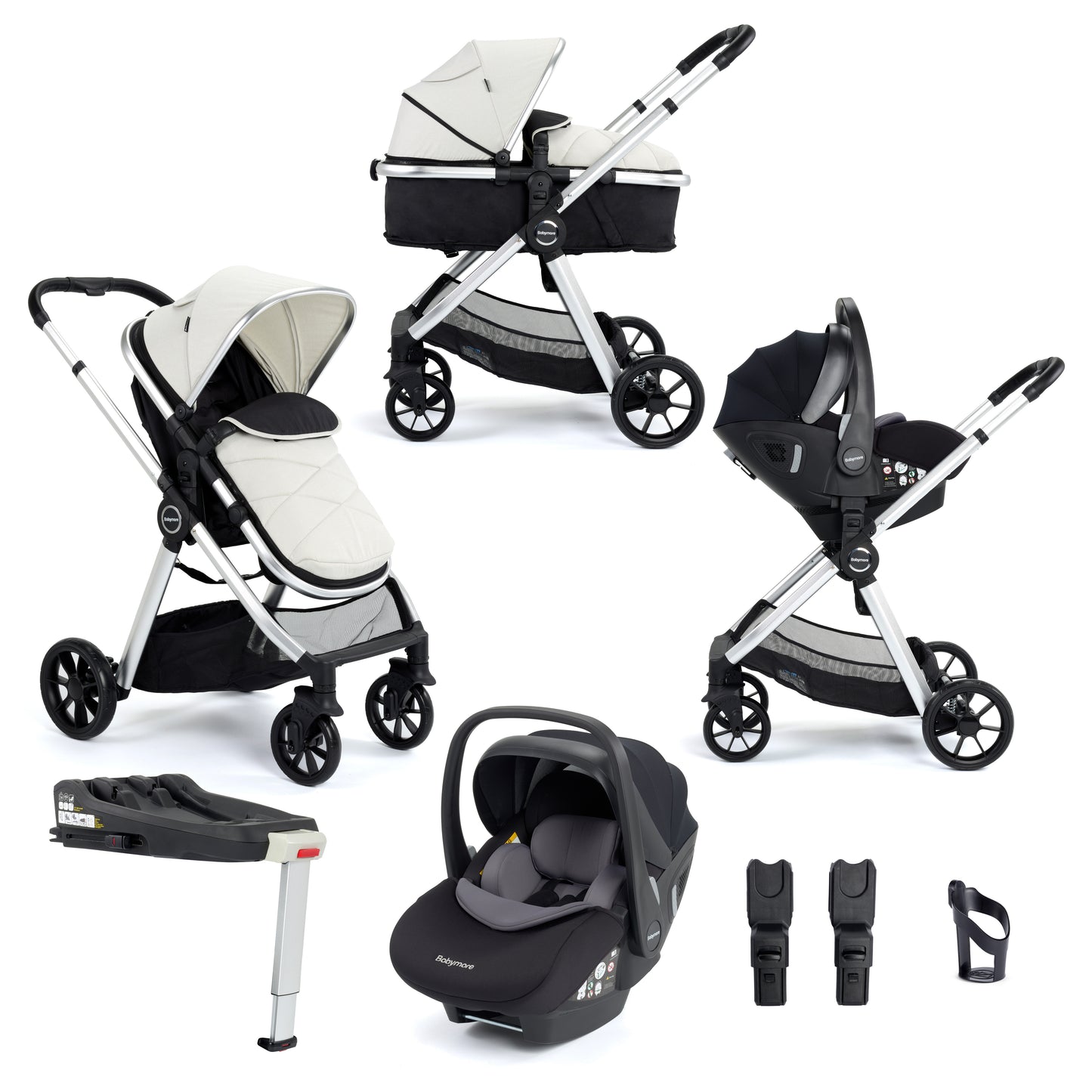 Babymore Mimi Pram Pushchair - Black