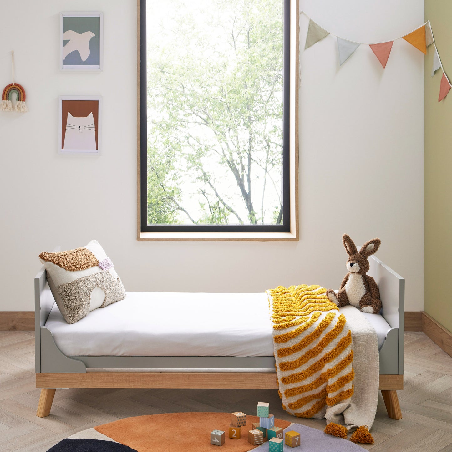 Babymore Mona Cot Bed - Grey