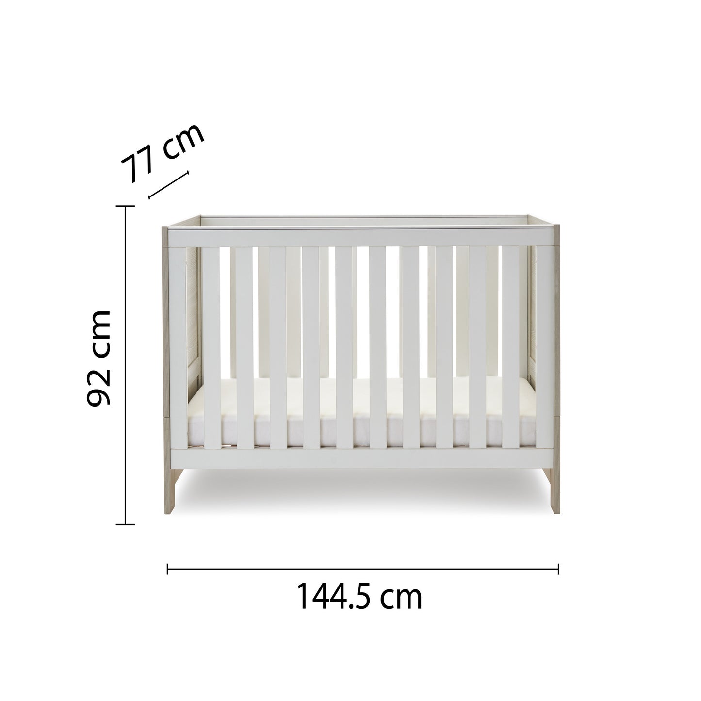 Obaby Nika Cot Bed - White Wash