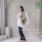 Minicamp Nursing and Pregnancy Pillow in C-Shape With Organic Cover and Natural Kapok Filling in Milk White